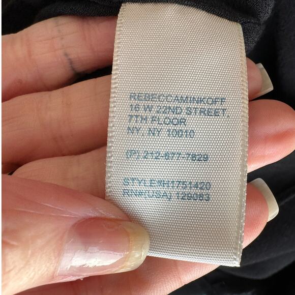 Rebecca Minkoff Aida Black Cold Shoulder Spaghetti Strap Blouse Top Small - Picture 12 of 14